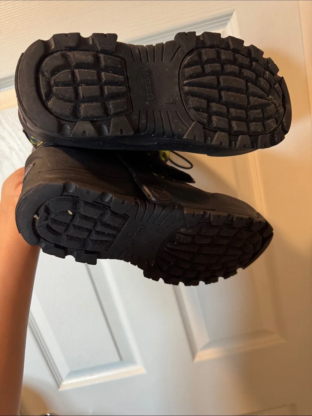 Kids Waterproof Snow Boots in Neon Green and Black